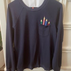 ModCloth blue sweatshirt with pencils ✏️